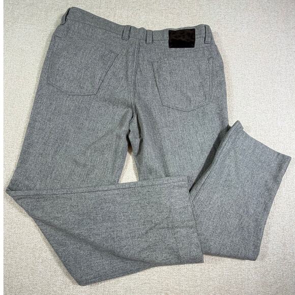 HILTL Men’s 36/38 Gray 100% New Wool Flat Front Tailored Dress Pants Slacks - Picture 2 of 9